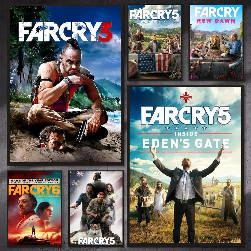 Game F-Far Cry Poster Modern Aesthetic Gaming Room Decor Canvas Wall Art Poster Cool Room Stuff