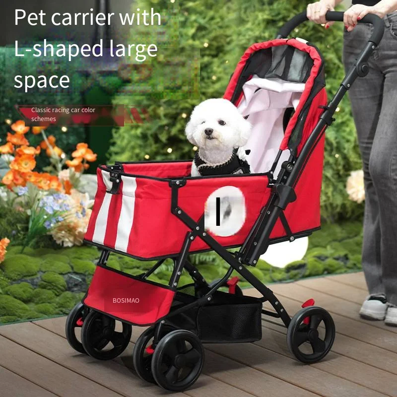 Pet Carts Weighing Less Than 17 Kilograms, Two-way Carts for Dogs, Breathable and Portable One Click Folding Carts with Two-way