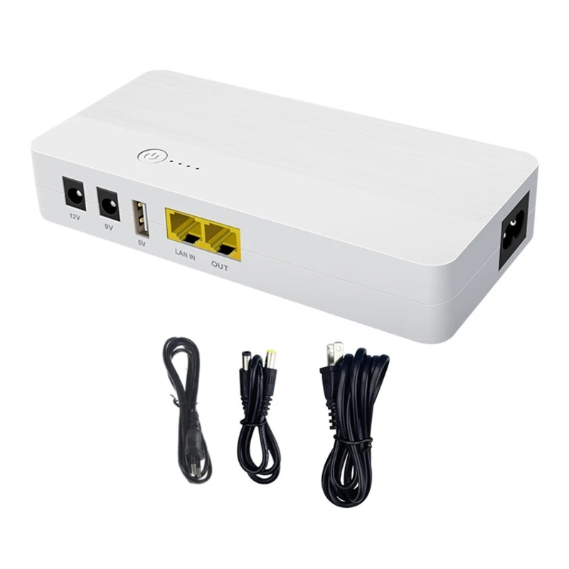 8000mAh 29.6Wh 60W POE 48V 5V 9V 12V 5.5x2.5mm UPS Power Supply Unit for WiFi