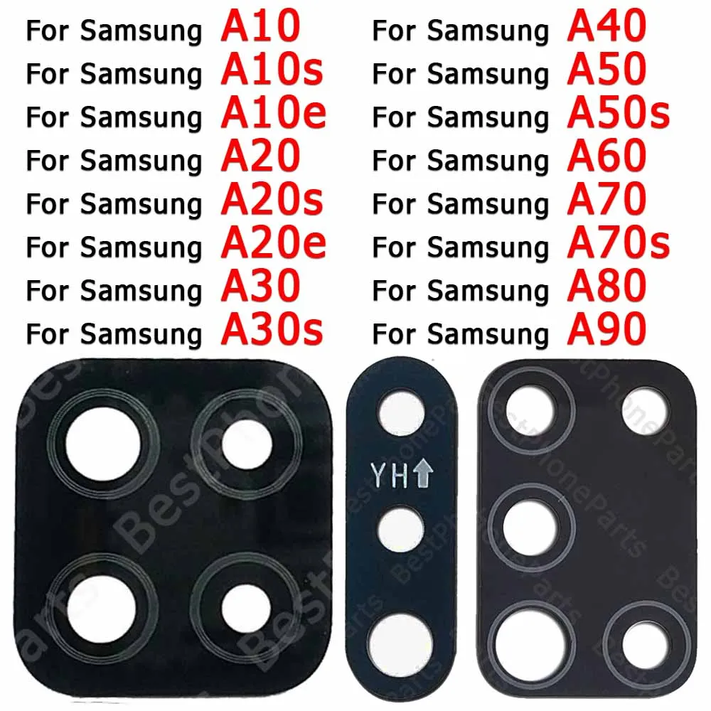 Rear Back Camera Lens Glass For Samsung Galaxy A10 A10s A10e A20 A20s A20e A30 A30s A40 A50 A50s A70 A70s A80 A90 Lens Cover