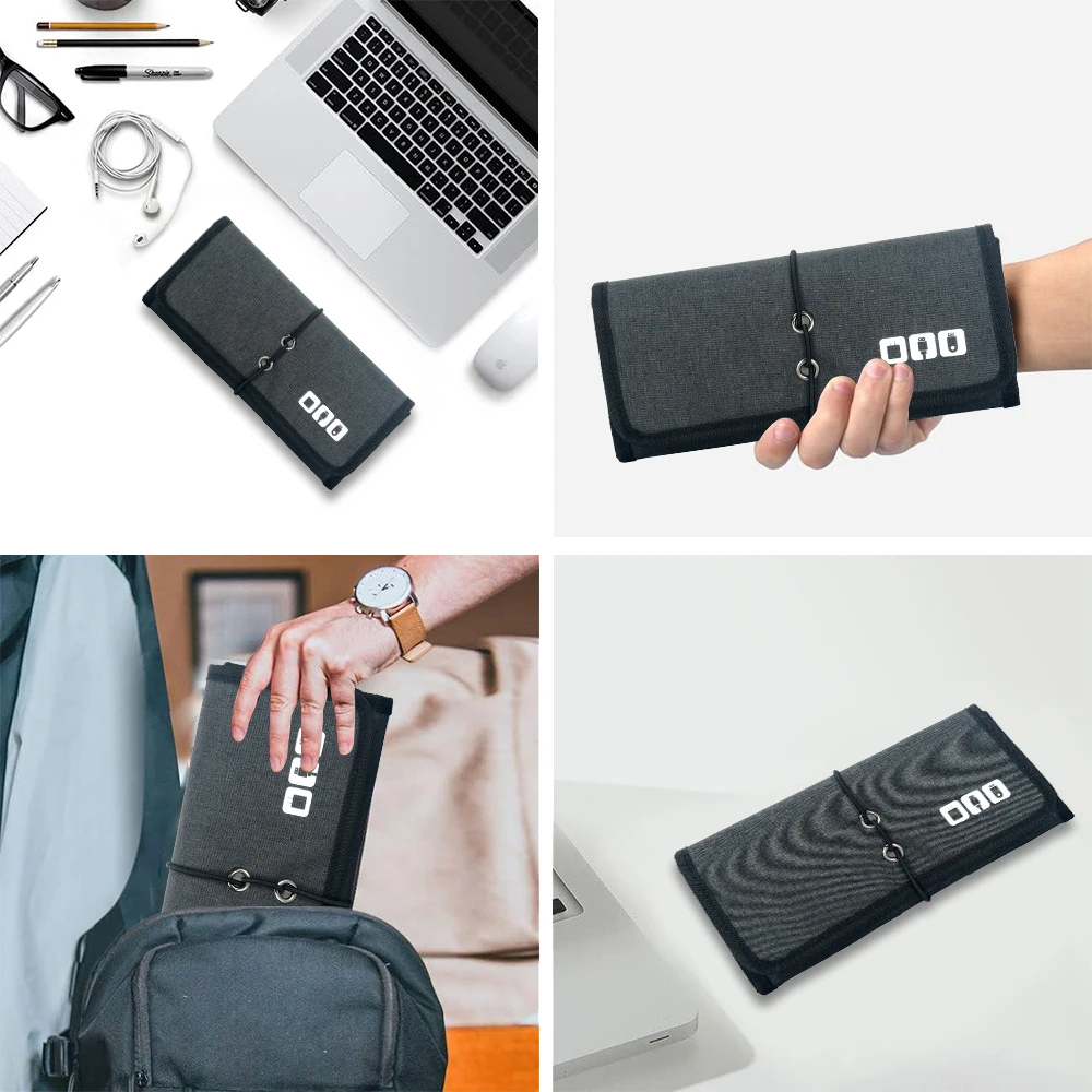 Home Cable Organizer Pouch | Roll-Up Electronic Storage Bag for USB Cables, Charger & Phone Tech Accessories view 6