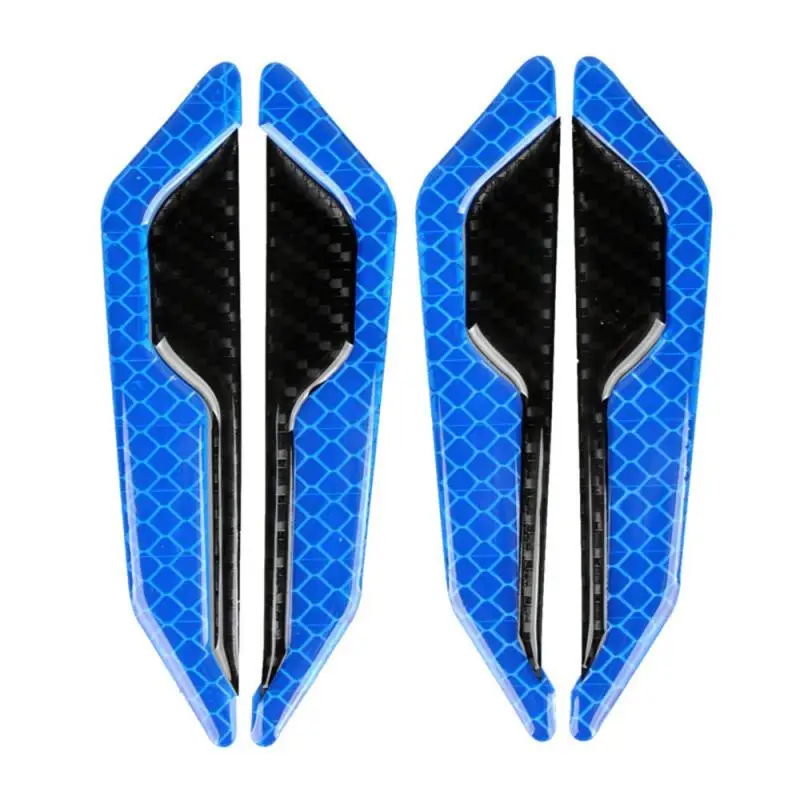 Stiker dekorasi pintu mobil, stiker pintu mobil Anti tabrakan, Strip Anti gores, stiker peringatan reflektif, serat karbon, stiker dekorasi Universal