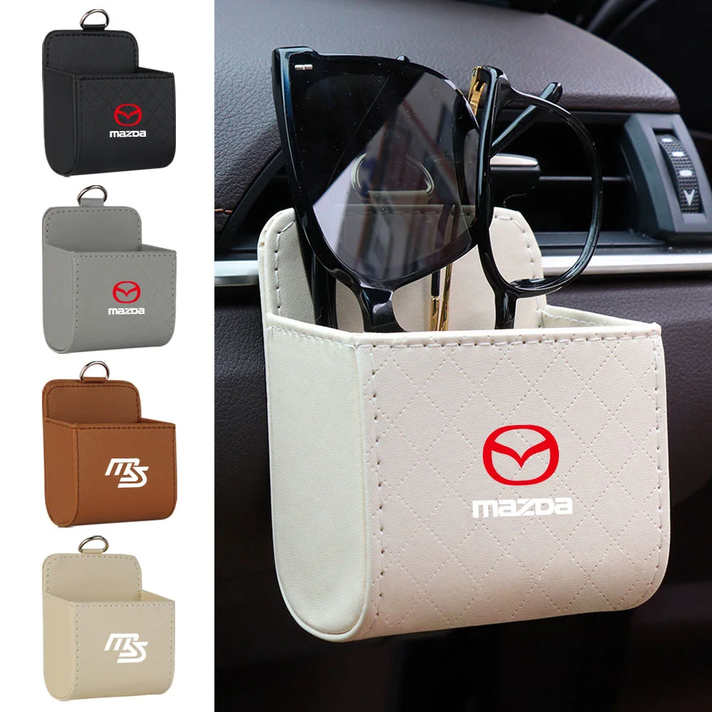 

Car Hanging Air Vent Storage Box Leather Auto Dashboard Sundries Organizer Bag For Mazda MS CX-5 RX-8 Atenza Axela MX5 Demio MPS
