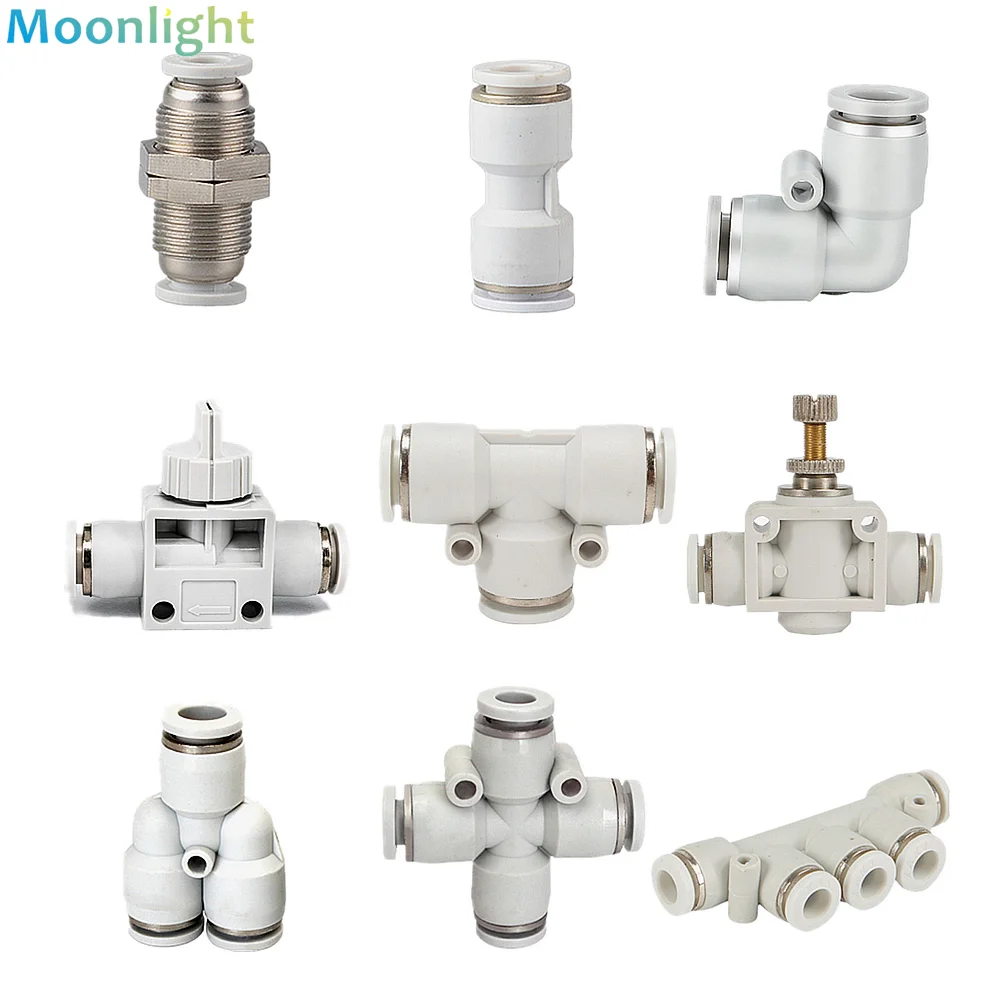 High Quality White Pneumatic Fitting Tube Connector  Water Pipe Push In Hose 4/6/8/10/12/14/16mm PU PY PK PE PV SA PZA PLM SA-B