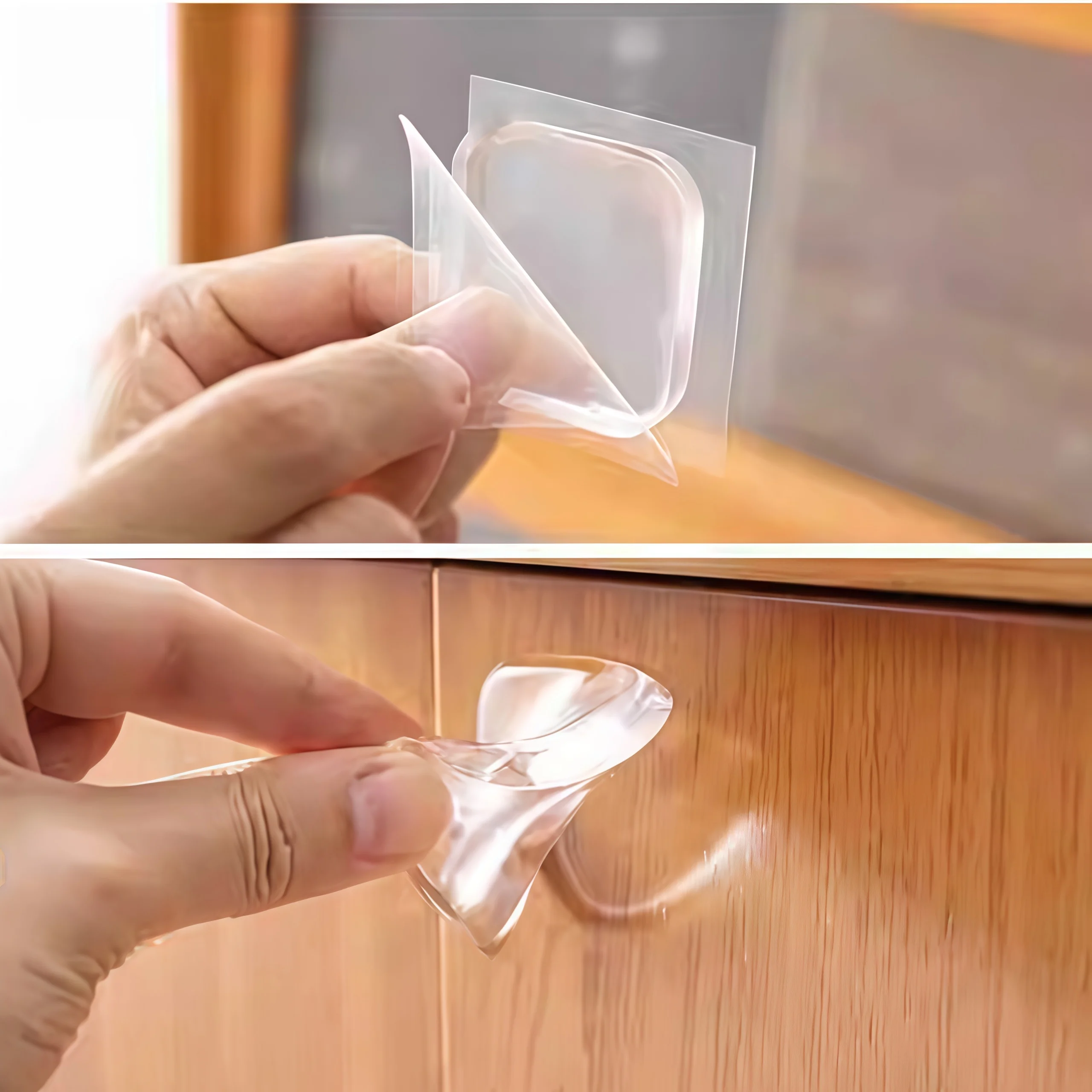 3 Piece Transparent Handle Collision Pad Wall Sticker Waterproof Noise-Proof Shockproof Adhesive Home Protective Pad