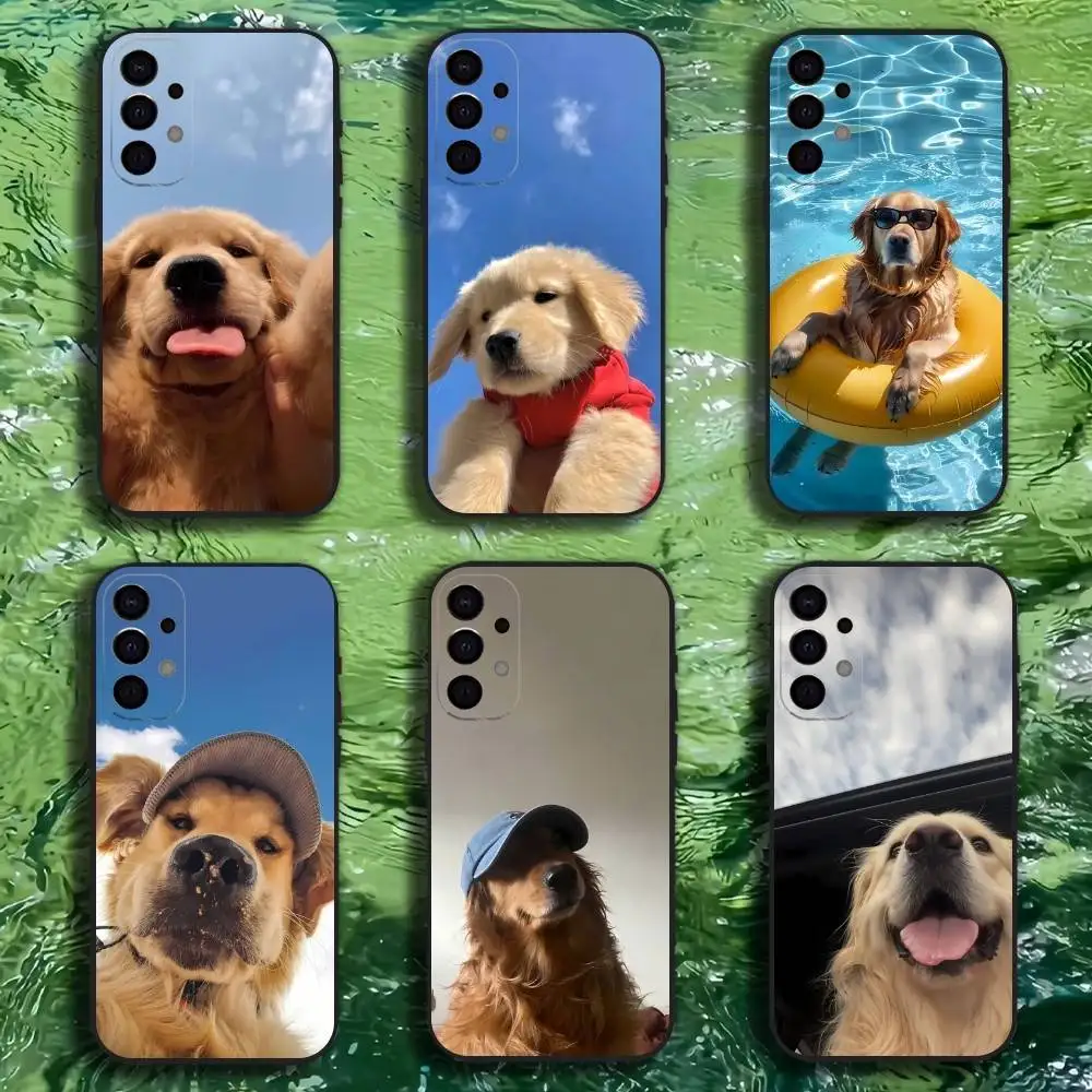 

Funny Cute Golden Retriever Dog Phone Case For Samsung S25,S24,S21,S22,S23,S30,Ultra,S20,Plus,Fe,Lite,Note,10,9,5G Black Cover