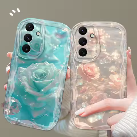 Luxury Butterfly Flowers Water For Samsung A55 A54 A53 A52 A35 A34 A33 A32 A25 A24 A23 A22 A21S A15 A13 A14 5G Wave Oil Back