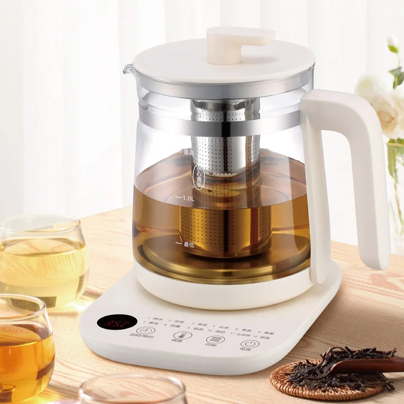 

1.8L Electric Kettle Office Glass Flower Teapot Temperature Control Health Kettle 24h Appointment Stew Boil Kettle Multifunction