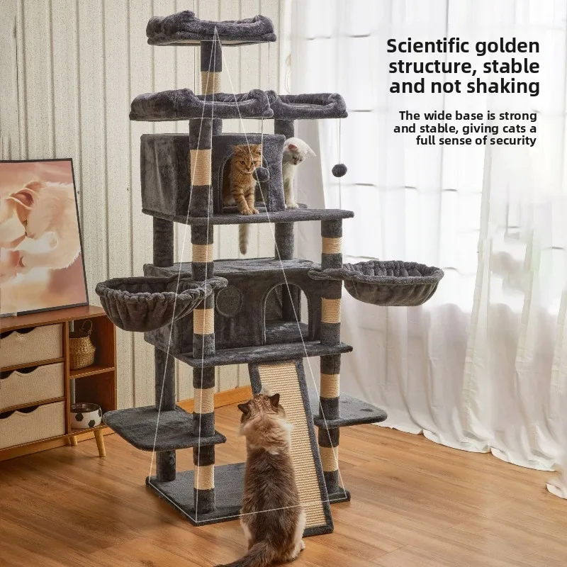 Nest Cat Tree Hemp Rope Scratch Post Toy with Jumping Platform Cat Paw Board Pet Supplies