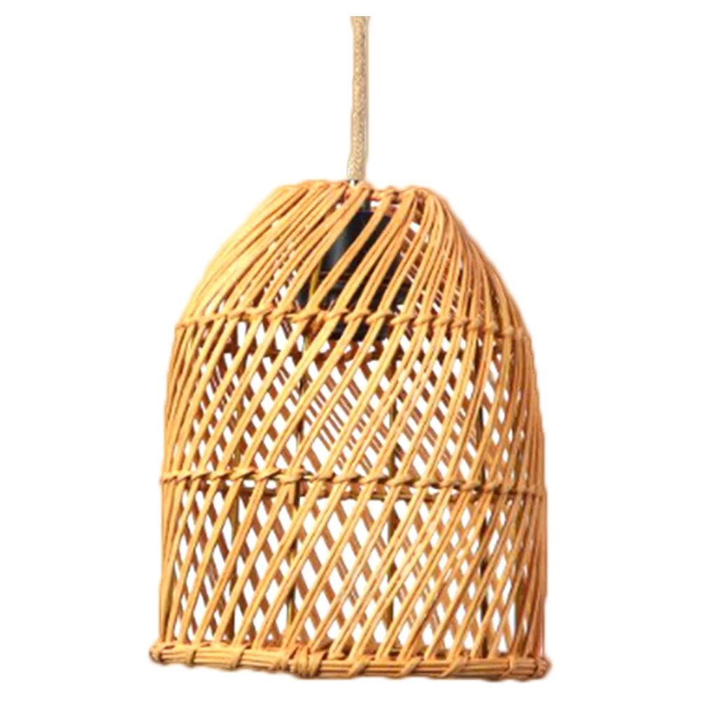

Bohemian Style Rattan Woven Lamp Shade Hanging Pendant Light Rustic Decorative Cover Ceiling Chandelier Replacement Basket