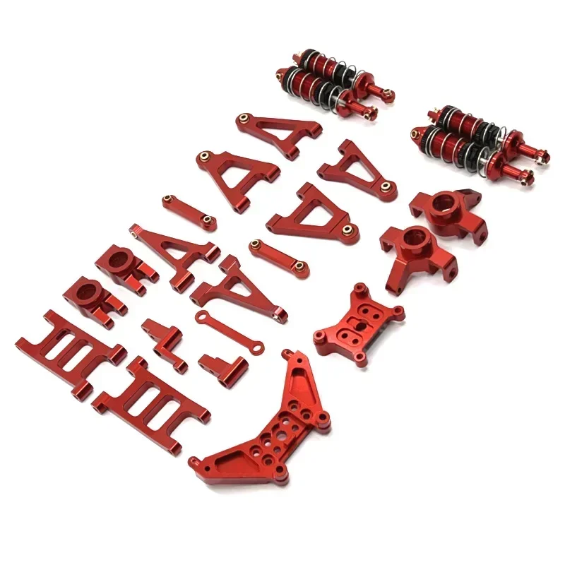 MJX 14301 14302 Metal Suspension Arm Steering Cup Shock Absorber Steering Assembly Shock Tower Set 1/14 RC Car Upgrade Parts Kit