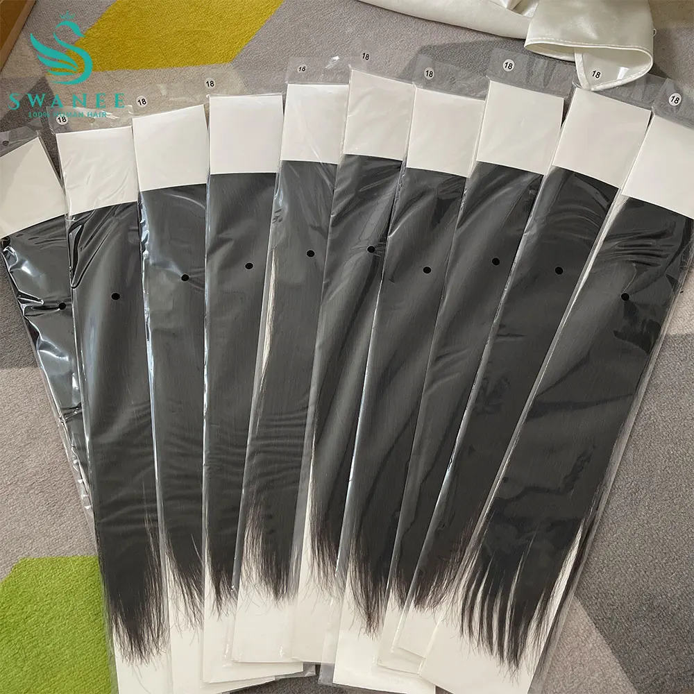 Rohes, unbehandeltes Clip-In-Haarverlängerungssystem, 100 % Echthaar, Natur Schwarz, 100 Gramm, 7 Teile, Clip-On-Haarteil, Ganzkopf, 16-30 Zoll – Detail 12