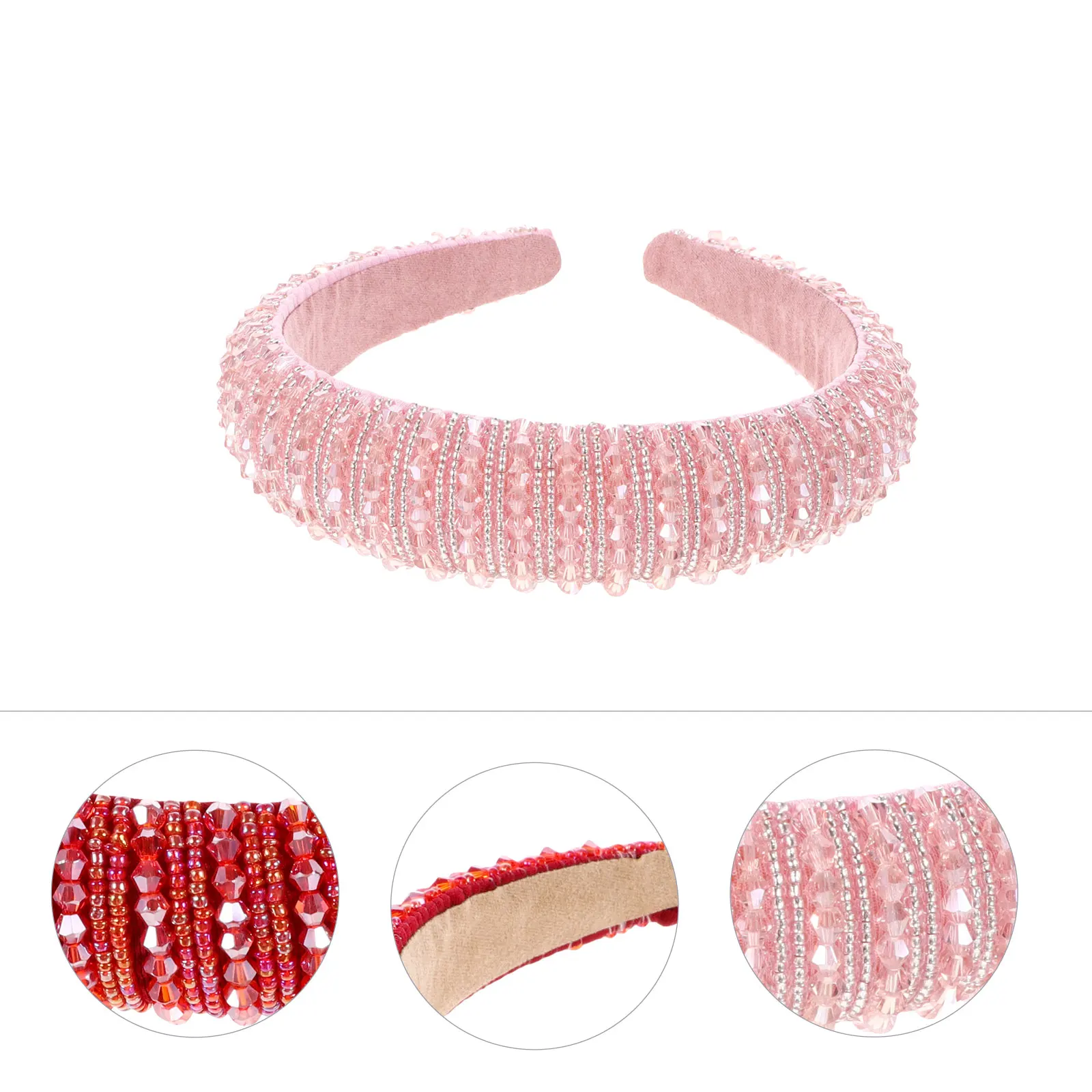 

2Pcs Rhinestone Head Hoop Stylish Sparkly Hairband Lightweight Non-Fading Hairwear for Female Festive Party Costume Eye-Catching
