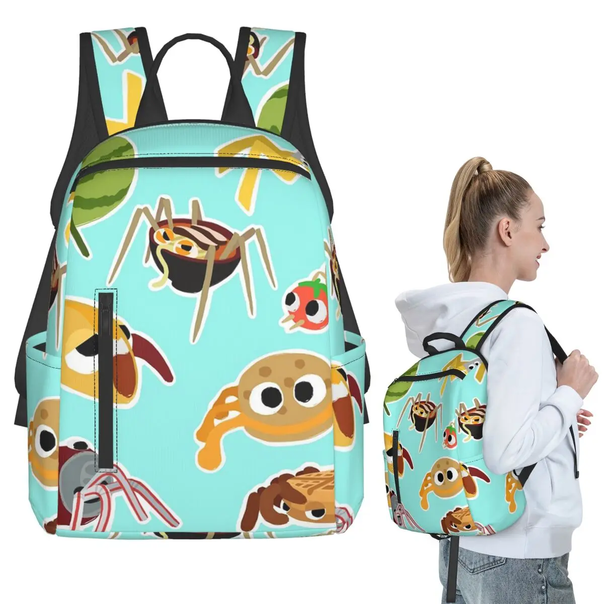 Kinda Snack Try To Catch Them In Your Trap Backpack Student BookBag Boys Girls School Bag Computer Shoulder Bags Men Women
