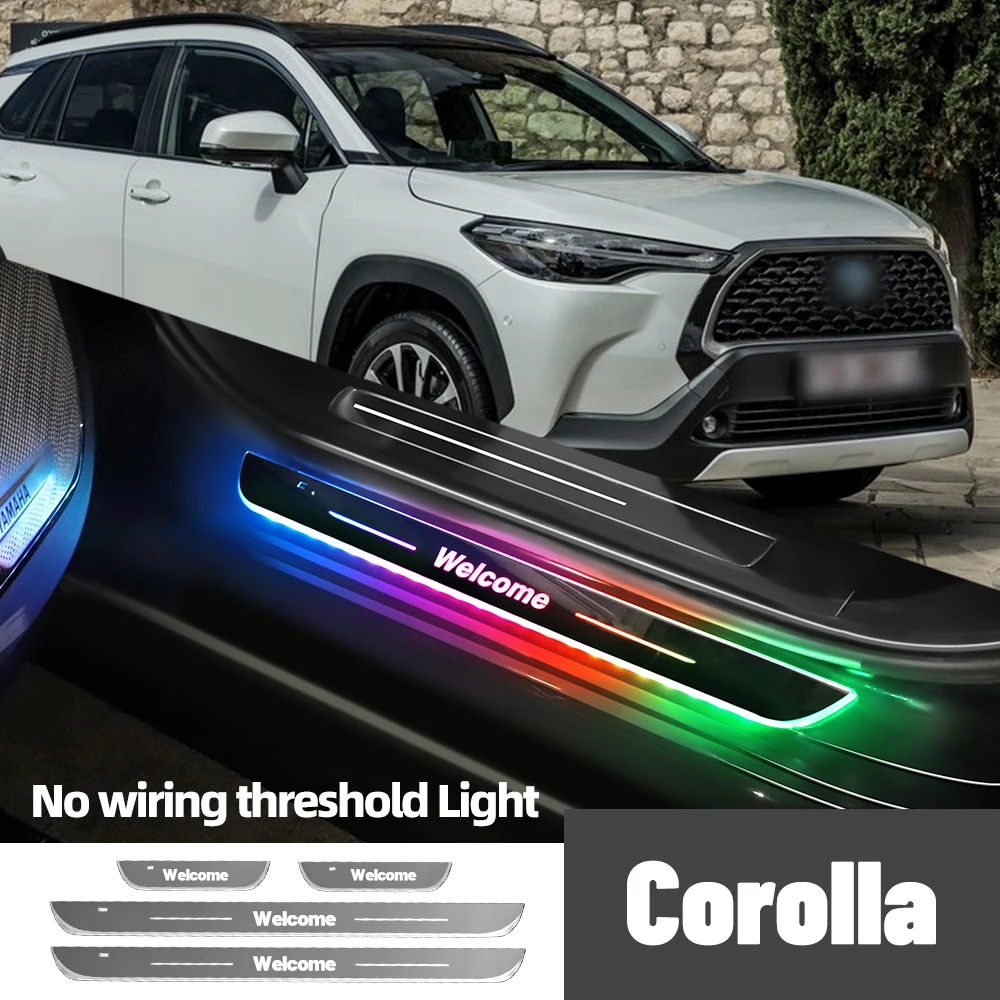 

For Toyota Corolla 1997-2023 2012 2016 2019 2021Car Door Sill Light Customized Logo LED Welcome Threshold Pedal Lamp Accessories