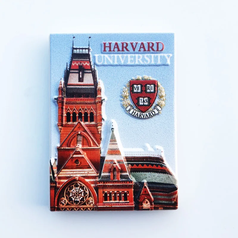 Harvard University, Cambridge Landmark, 3D stereo refrigerator sticker Travel souvenirs Home decor items Collection gifts