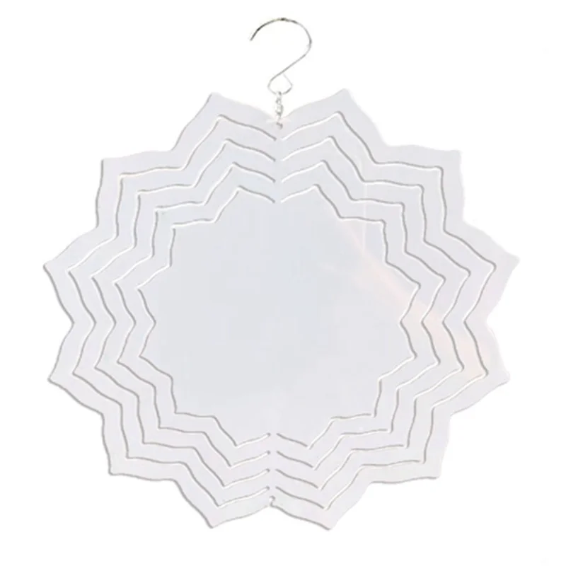 แผ่นอะลูมิเนียมเคลือบสีขาวแบบกันลมลายสัตว์เลี้ยง WSFS พิมพ์สองด้าน พร้อมจานหมุนสำหรับติดตั้งกับกระดิ่งลม