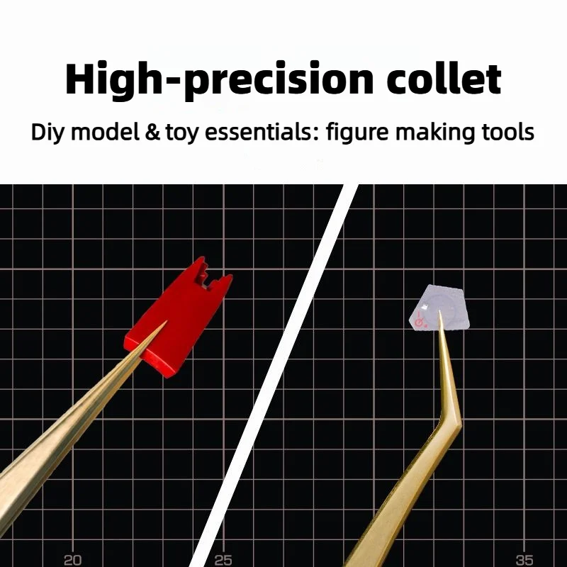 MJL 18K Gold-plated High Precision Ultra-fine Pointed Elbow Tweezers Clip Stainless Steel Tweezers Gundam Model DIY Hand Tool