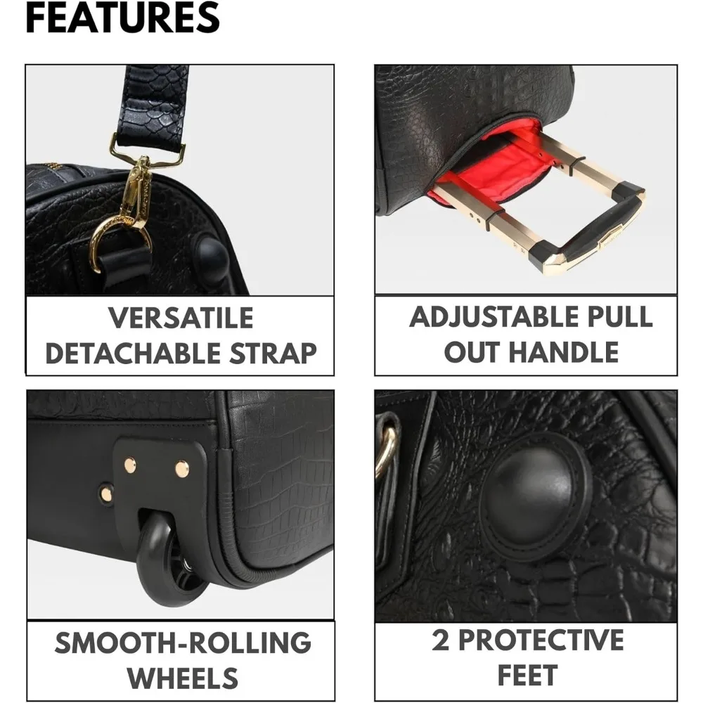 حقيبة كبيرة دوارة مع عجلات للسفر، وصالة الألعاب الرياضية، والرياضة، والاستخدام اليومي، ورحلات عطلة نهاية الأسبوع، والأمتعة لجميع الأغراض #6