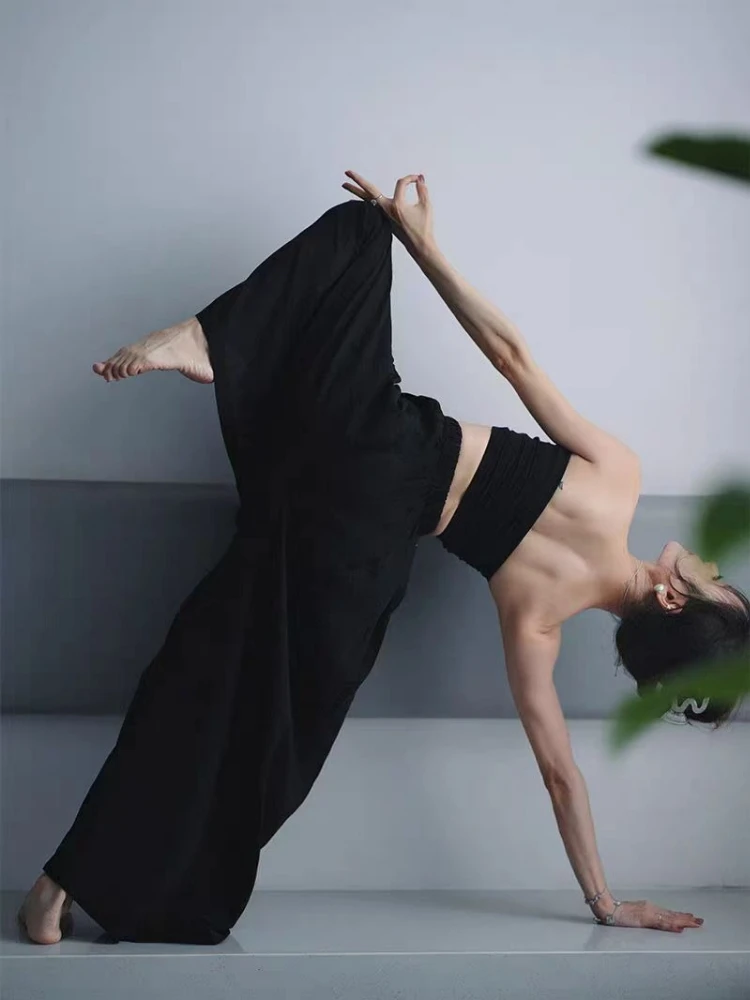 Trend Pilates Yoga Pants Women Loose Casual Outerwear Trousers 5 Colors Airy Trousers Women Clothing Wide Leg Pants Baggy Pants