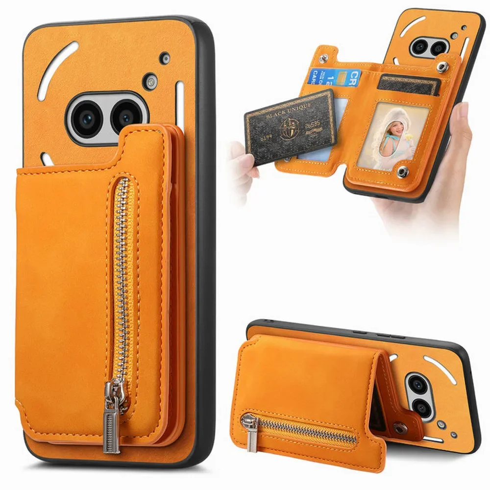 

Для Nothing CMF Phone 2 Pro 1 5G 2в1 Кожаный кошелек со съемной молнией Funda For Nothing Phone 2A Plus 3A Магнитная задняя крышка