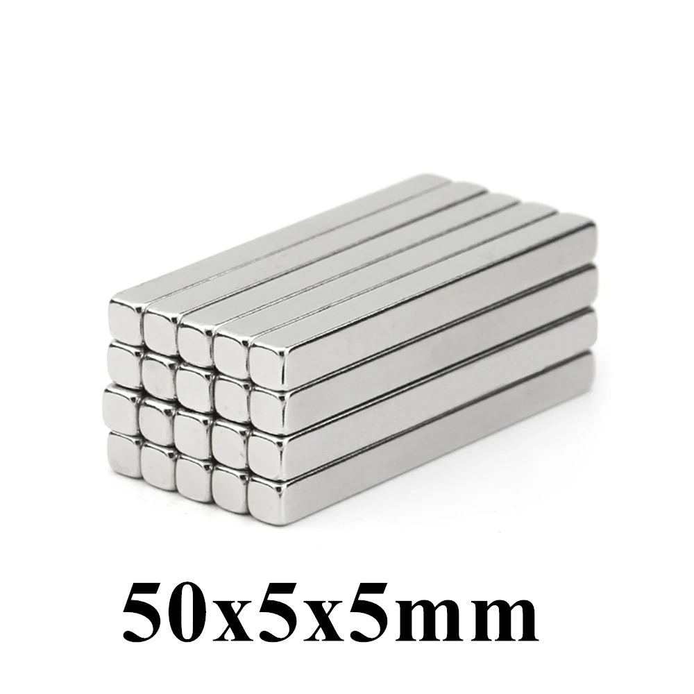 

5pcs 50x5x5mm Super Powerful Strong Rare Earth Block NdFeB Magnet Neodymium N35 Magnets 50*5*5mm