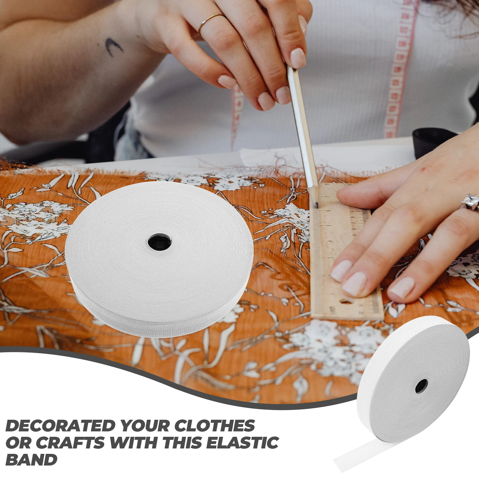 Sangle de manchette élastique en polyester, taille épaisse commandée, coupe libre, couture plate