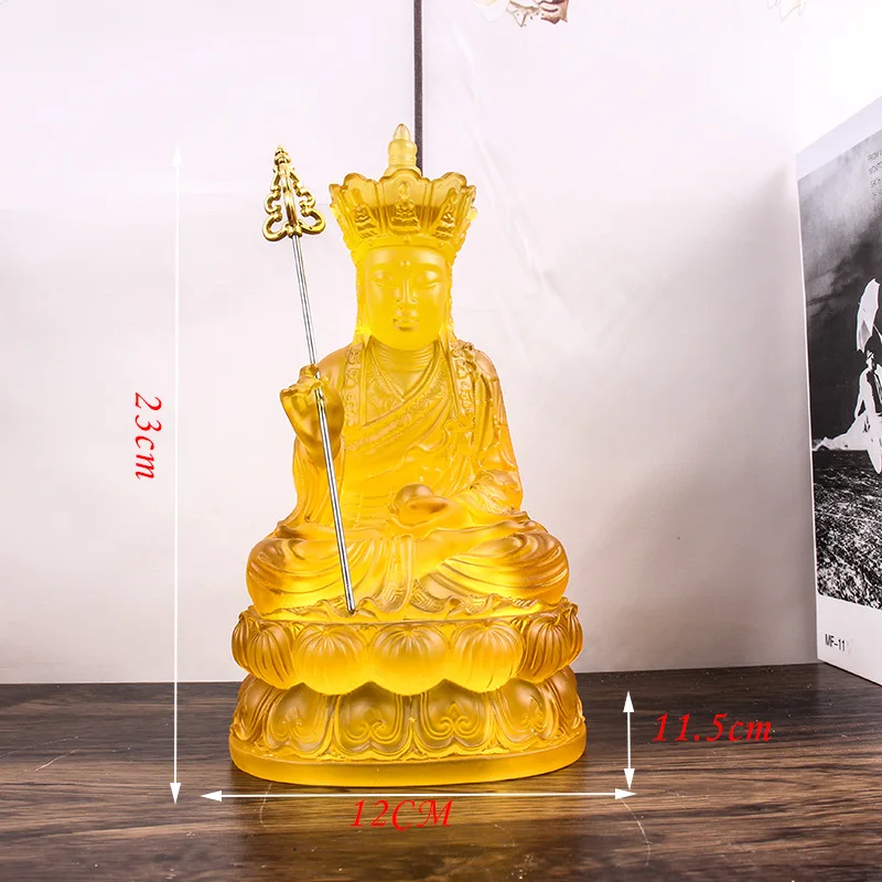 23cm Glass Ground King Buddha Statue Wanfo Wall Buddha Niche Water Glass Buddha Statue Spot Small Resin Glass Statue Supply