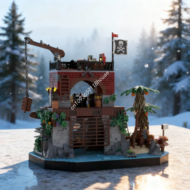 

1411pcs MOC Skull Island Remake Pirates Model Building Blocks Architecture Christmas Gifts Idea Education Toy Brick Birthday