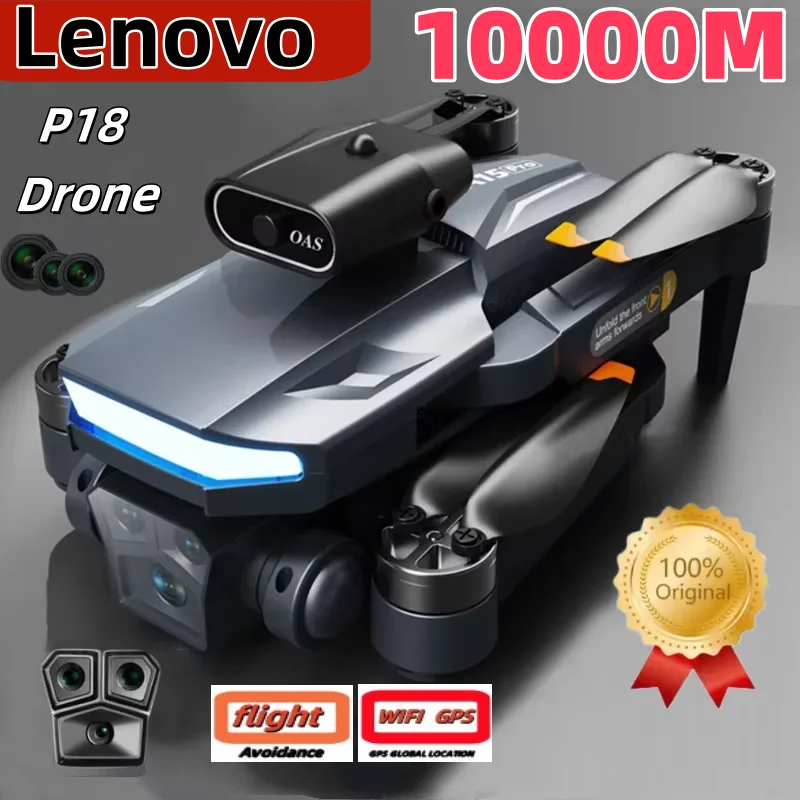 

Lenovo P18 Pro Drone 8K GPS HD Photography Triple Camera Optical Flow Positioning Obstacle Avoidance RC Quadcopter 10000M New