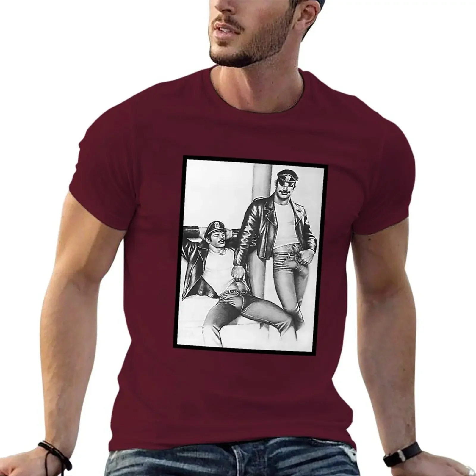 Sweat Plus Sizes Quick Drying Mens Graphic T-shirts Pack Vintage Tom of Finland - Frisky Duo T-shirt Clothing Oversized Funny