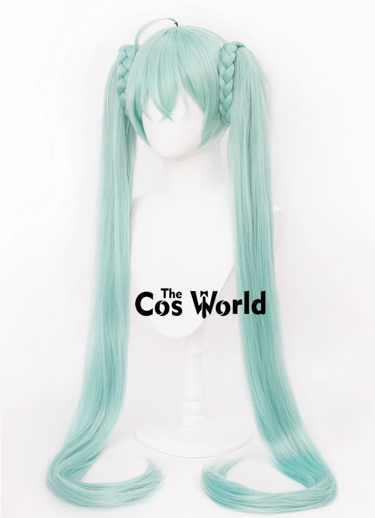 VOCALOID Miku Flower Fairy Nemophila 110cm Long Straight Anime Cosplay Wigs Fiber Heat Resistant Synthetic Hair + Wig Cap