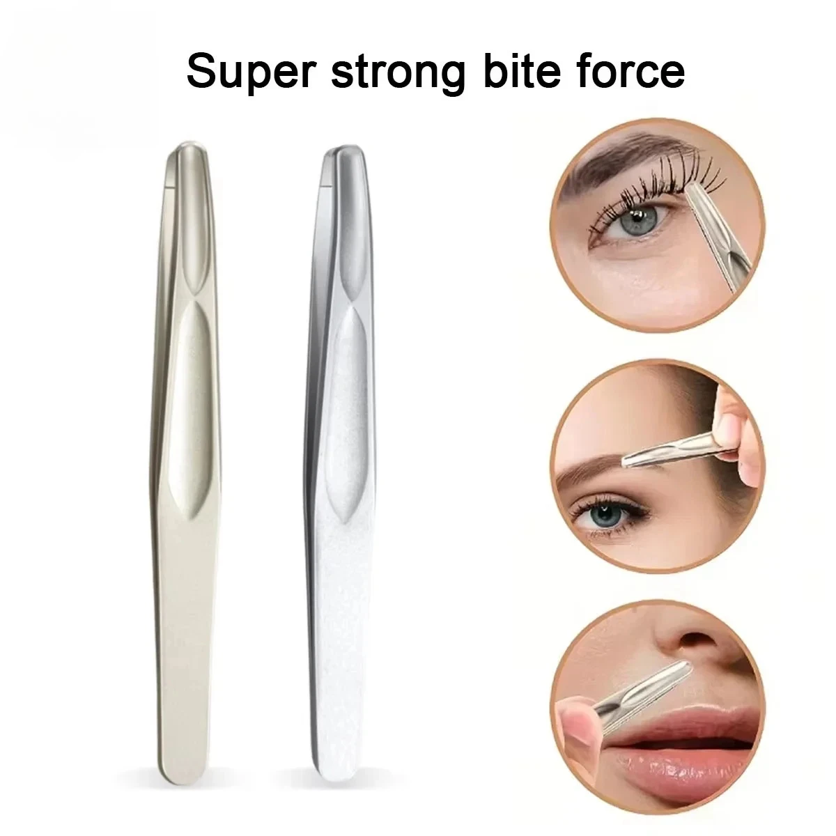 Premium Round Head Tweezers for Eyebrow & Facial Hair Removal Seamless Clips Short Hair Precision Beard Clip