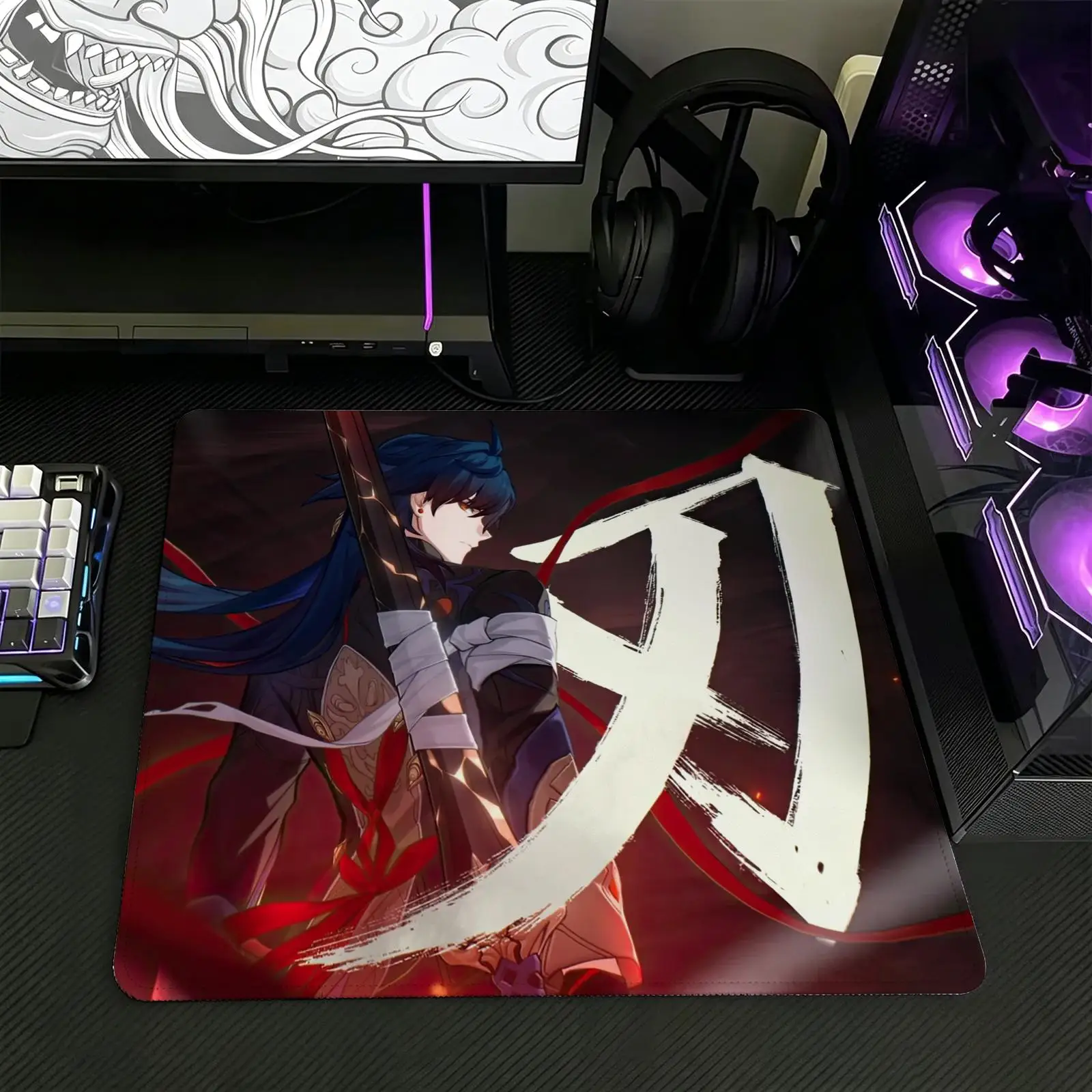 Mouse Pad Regular gaming mouse pad  Office mouse pad Laptop desk mat Stitched edge S/M/L size mouse pad  Honkai Star Rail Blade