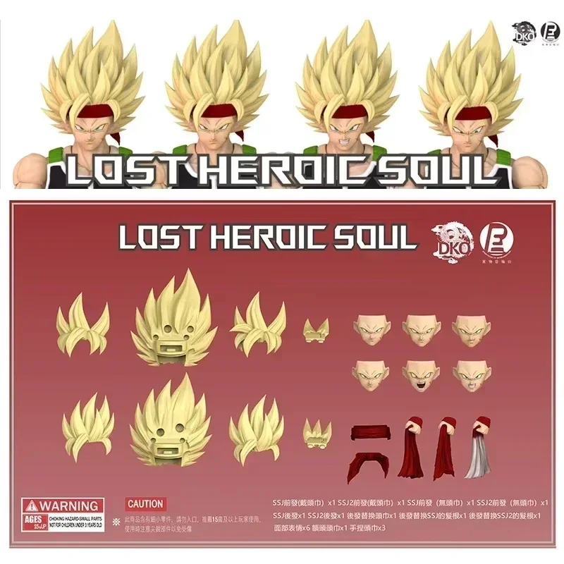 2025 RE&DKO Lost Heroic Soul Shf Bardock Head Sculpting Pack Normal Black Hair Super Race Head Sculpting Accessory Pack Movable