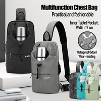 Waterproof Chest Bag with Kettle Pocket Lightweight Crossbody Bags Durable Daypack Oxford Sling shoulder Backpack for Outdoor