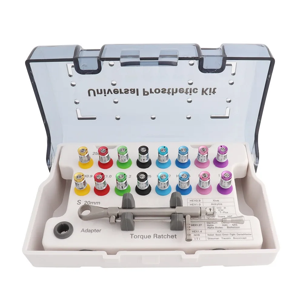 

Dental Implant Restoration Universal Tool Kit Screwdriver Transfer Bar Torque Wrench 10-70 NCM