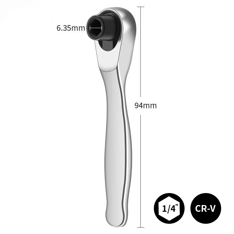 Ratchet Wrench - 1/4 Drive Ratchet Handle with 72 Teeth Quick Release, Screwdriver Bits Hand Tool for Auto Motorcycle Repair image 2