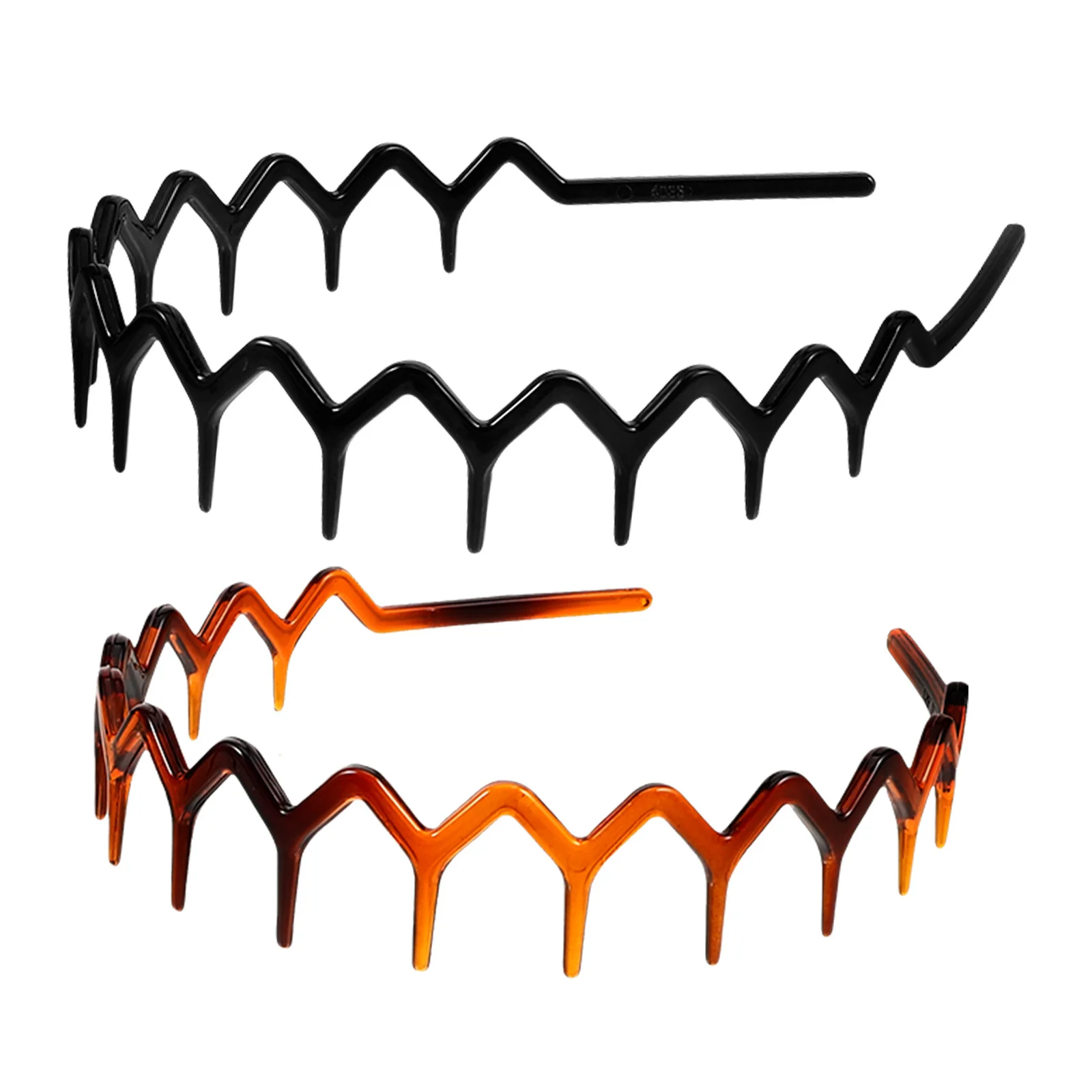 

2pcs Tooth Headband Wavy Non-Slip Comb Headbands Plastic Sturdy Face Washing Hair Accessories For Women Thin Fashion Headpiece