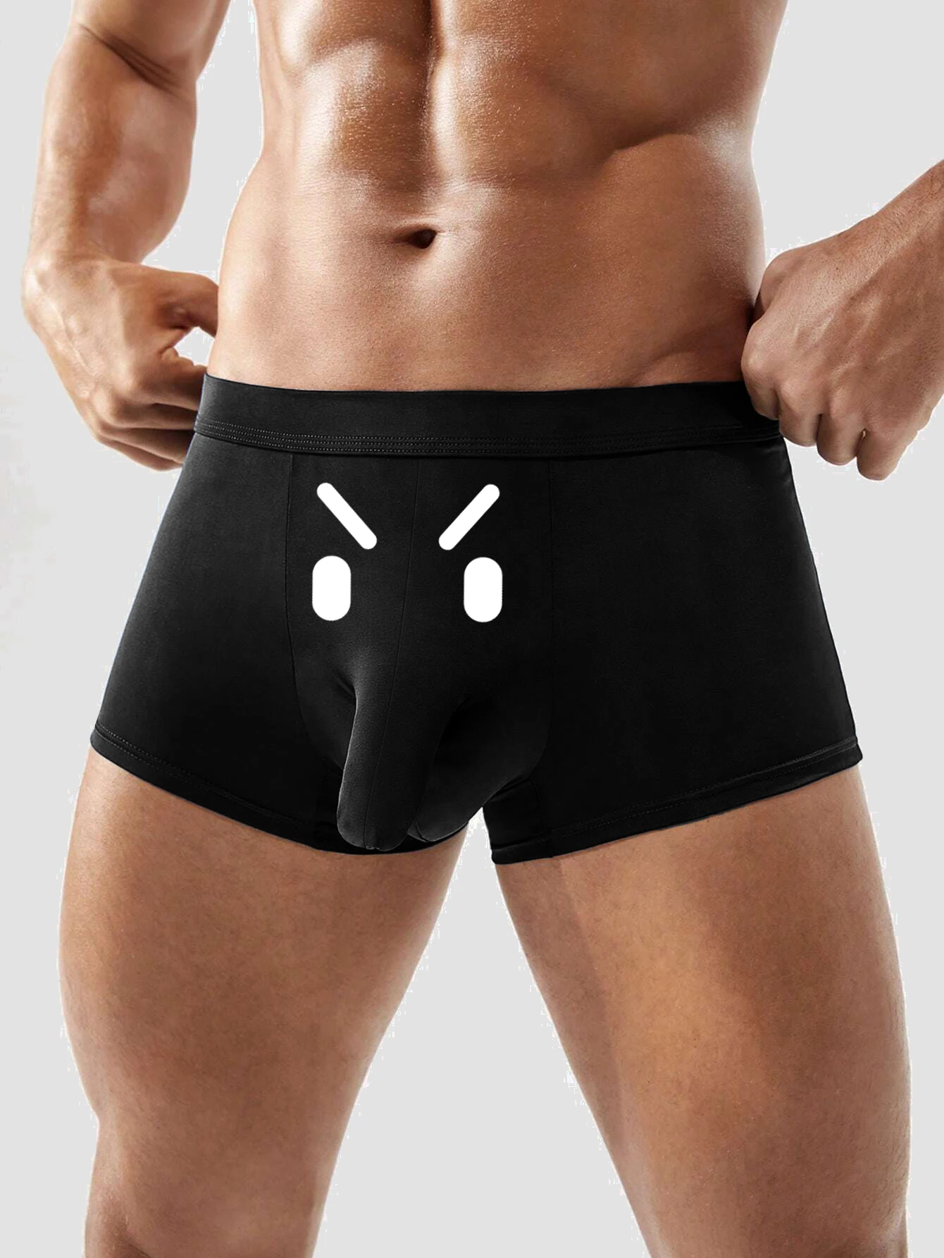 Sexy Men Boxers Elephant Nose Underwear with Quirky Print Panties Male Convex Long Penis Pouch Boxershorts