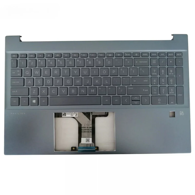 S  New For HP Pavilion 15-EH 15-EG Palmrest w/ FRP Backlit Keyboard M08918-001 Blue