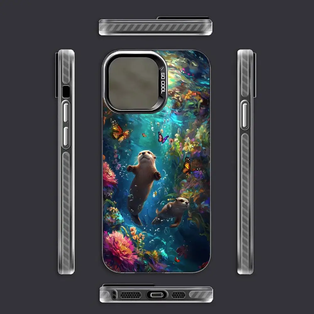 Casing ponsel motif air yang santai, cocok untuk iPhone 17 16 15 14 13 12 11 Pro/Max/Plus, anti jatuh dan tahan benturan.