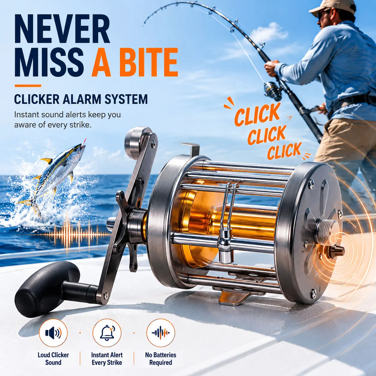Hochleistungs-Metall-Angelrolle 25kg Max Bremskraft für Salzwasser Tiefsee-Trolling und Jigging Ideal für Riesen-Thunfisch und Marlin – Detail 2