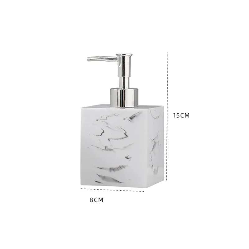 Marbled Square Lotion Bottle Resin Portable Cosmetic Water Storage Bottle Household Shampoo Container Bathroom Accessories