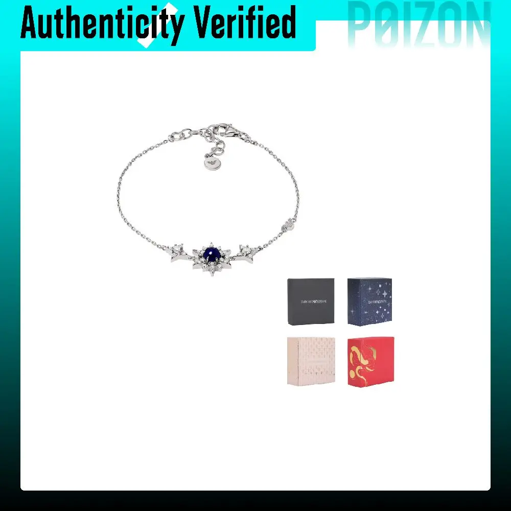 EMPORIO ARMANI Pulseras de plata de ley 925 con piedras de cristal de circón para mujer EG3601040