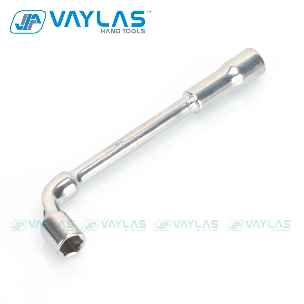 10mm L Type Angled Socket Wrench Spanner With Thru Hole, Chome Vanadium