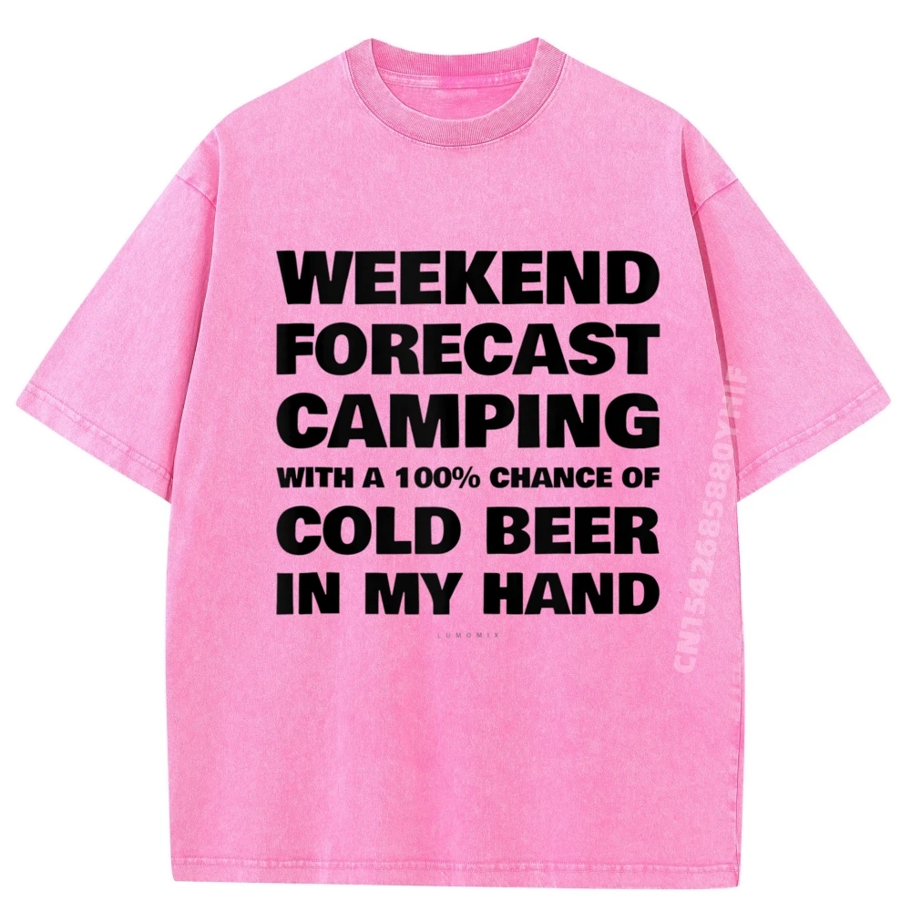 

Забавные майки для пива и кемпинга, прогноз выходного дня, хлопковые футболки с рисунком для кемпинга, студенческие забавные потертые футболки унисекс, День влюбленных