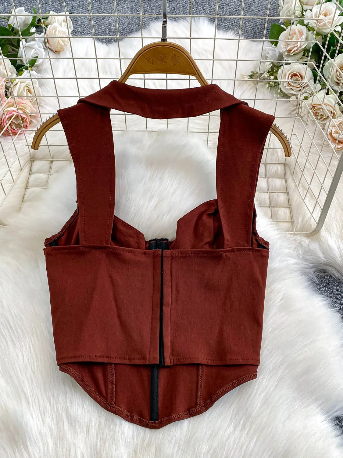 Sexy Quadrat Kragen Hängen Ne Strap frauen Herbst Winter Abnehmen ort Jeans Top Design Sensation Innere Tragen Fem Faion