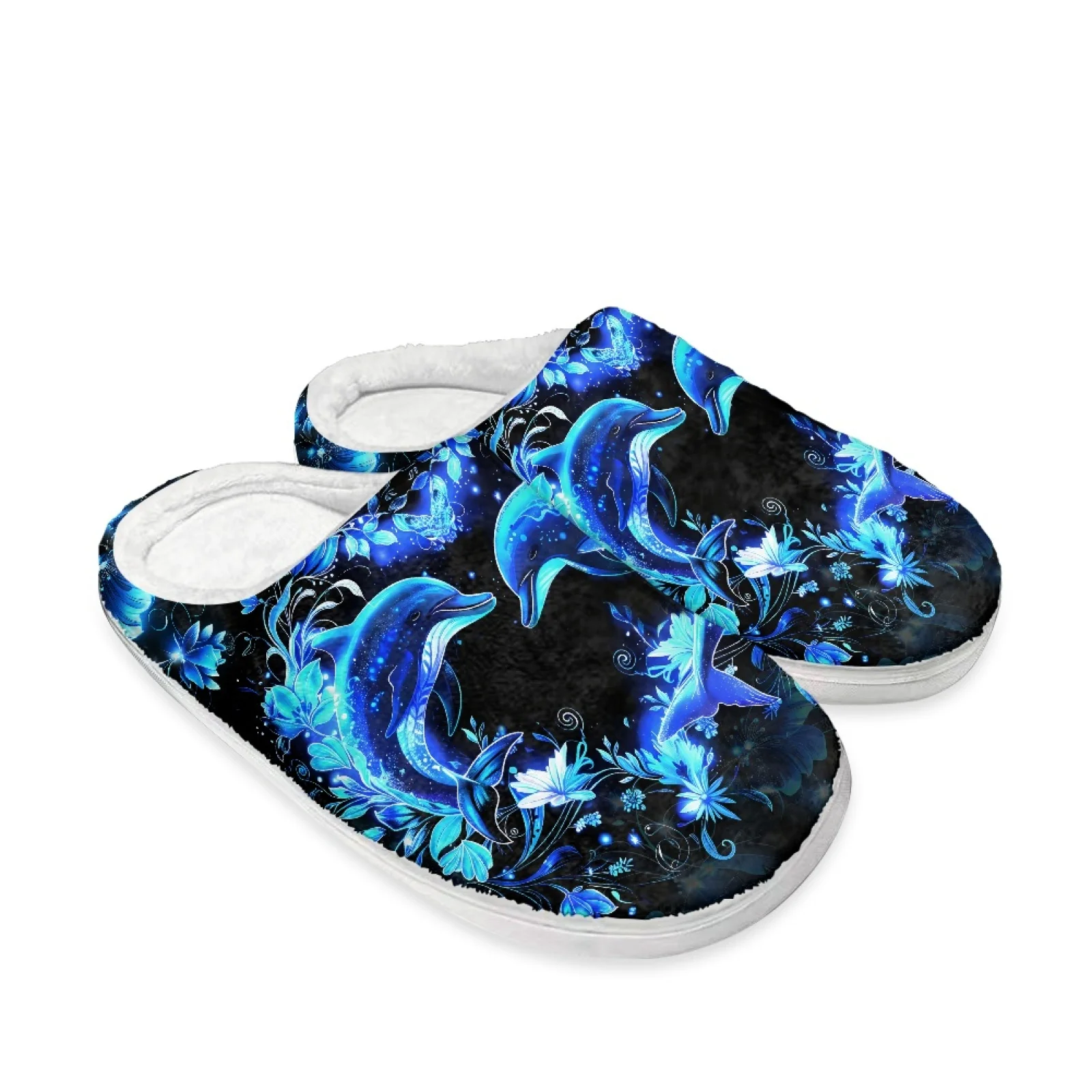 PENSTROLL Blue Bloom House Shoes That Don't Rub Top Of Foot Cold Feet Relief House Shoes Women Scuff Slipper for Travel