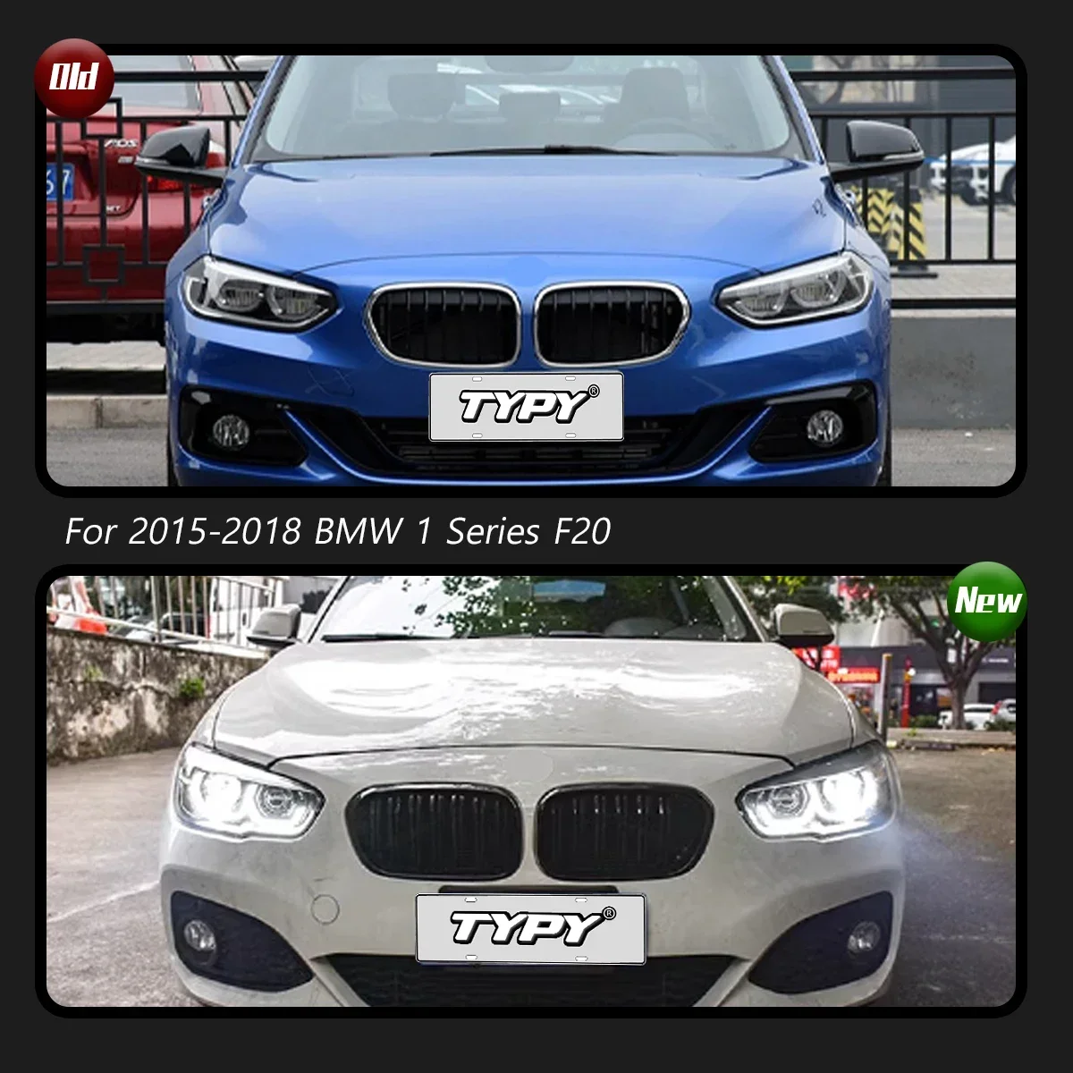 

TYPY Автомобильная фара для BMW 1 серии F20, обновление 2015-2018, модифицированная для нового DRL, динамический указатель поворота, светодиодная фара, автоаксессуары